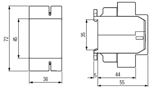 Габаритные размеры модуля LOGO! CONTACT 24